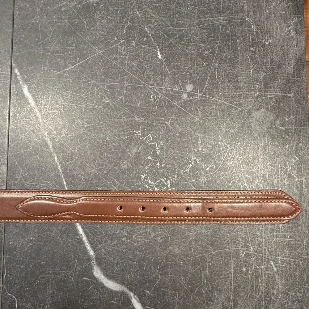 L.L.‎ Bean Brown Leather Belt Brass Buckle Heritage Equestrian Style Size 34/36
